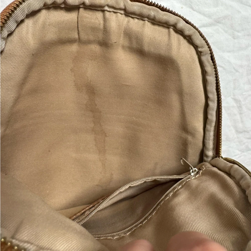Valentina Dark Green with Brown Italian Small Backpack